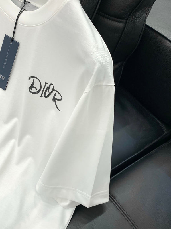 Dior Crew Neck Short-sleeved T-shirt White in Cotton 232887
