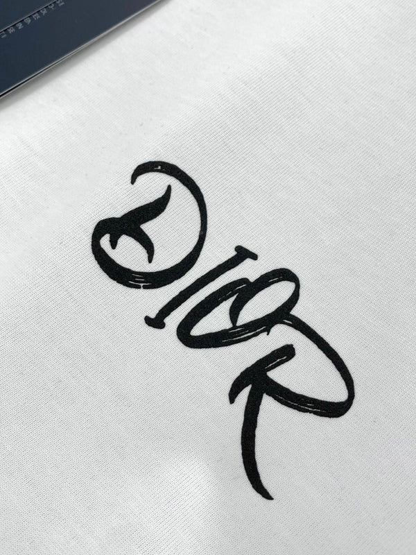 Dior Crew Neck Short-sleeved T-shirt White in Cotton 232887