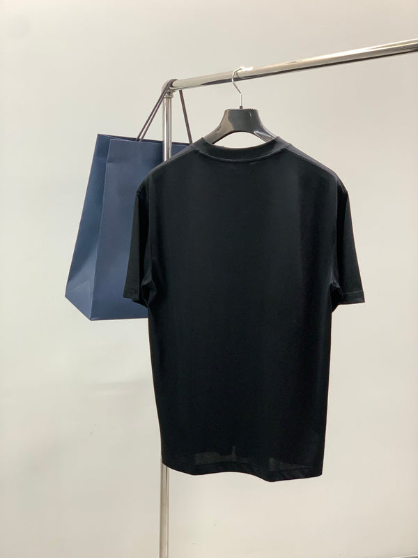 Dior Crew Neck Short-sleeved T-shirt Black in Cotton 232886