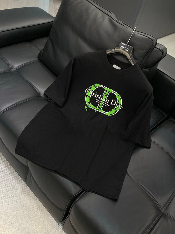 Dior Crew Neck Short-sleeved T-shirt Black in Cotton 232886