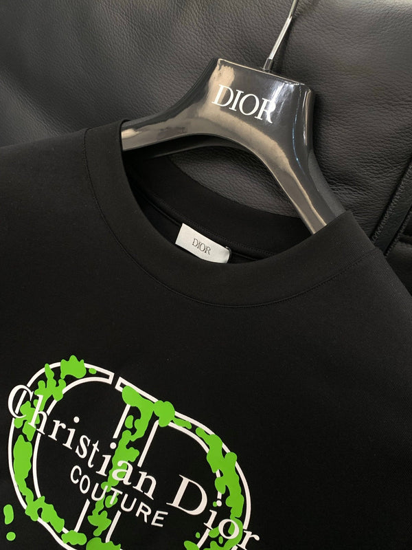 Dior Crew Neck Short-sleeved T-shirt Black in Cotton 232886