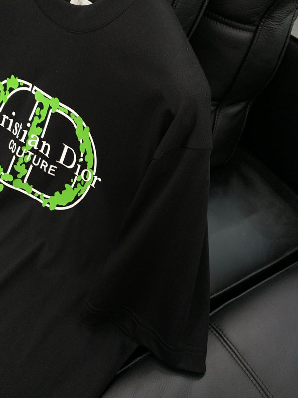 Dior Crew Neck Short-sleeved T-shirt Black in Cotton 232886