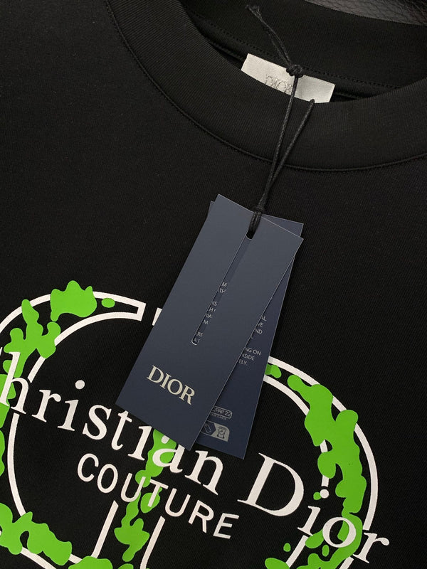 Dior Crew Neck Short-sleeved T-shirt Black in Cotton 232886