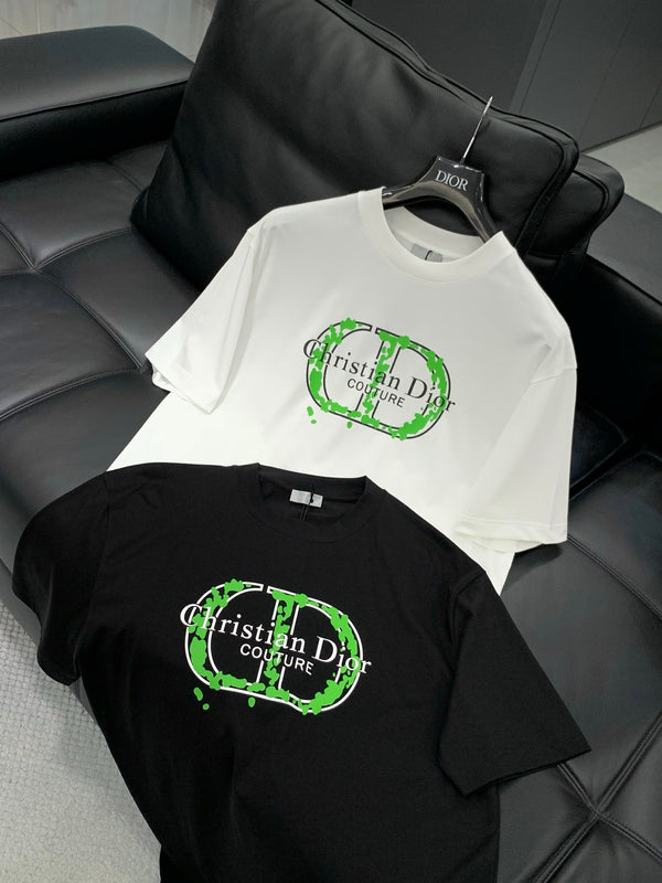 Dior Crew Neck Short-sleeved T-shirt Black in Cotton 232886