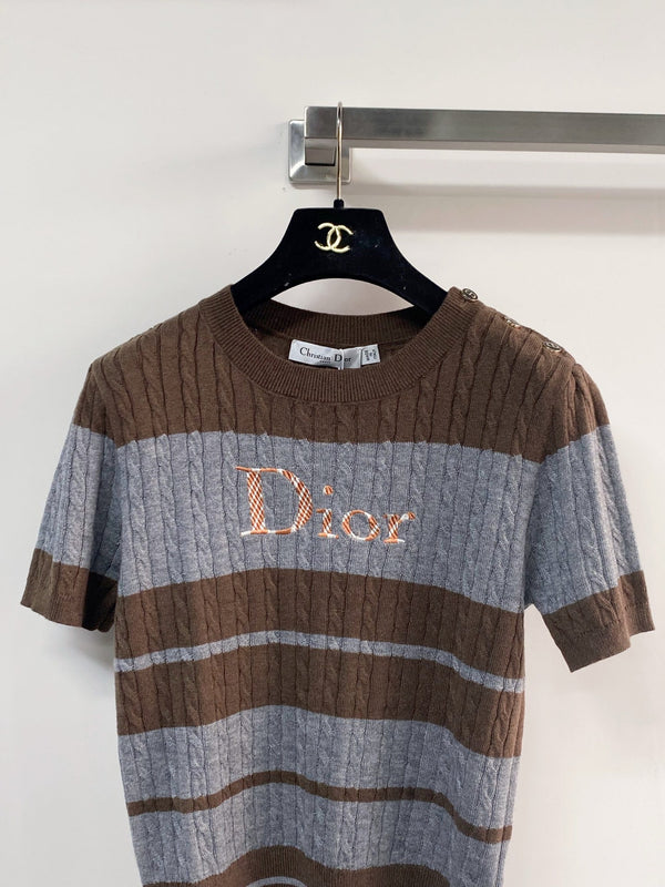 Dior Short-Sleeve T-Shirt Brown in Wool 231800