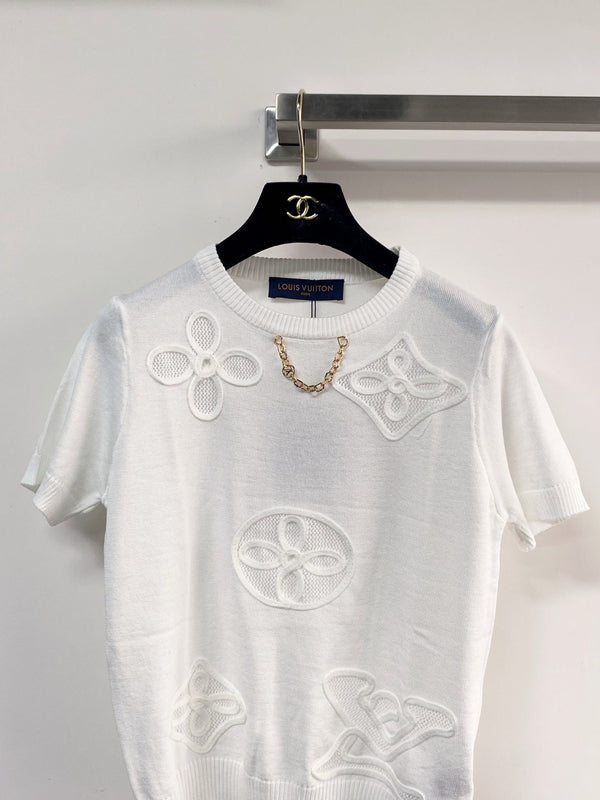 LV Short-Sleeve T-Shirt White in Cotton 231741