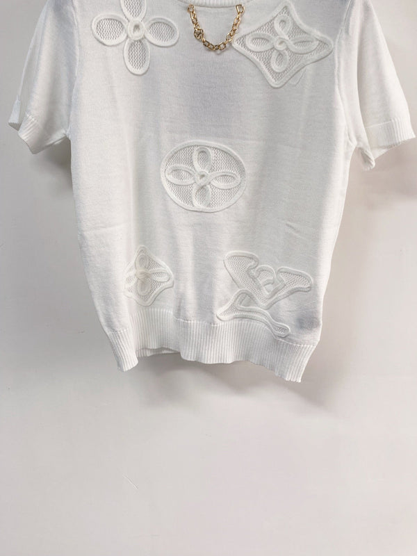 LV Short-Sleeve T-Shirt White in Cotton 231741
