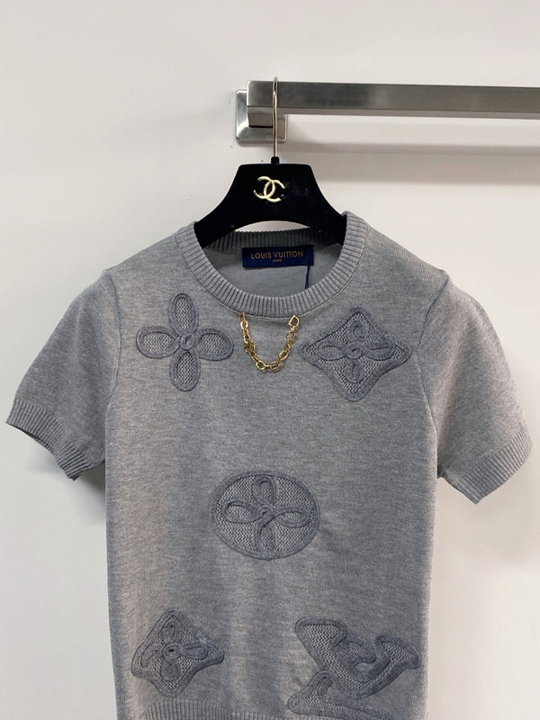 LV Short-Sleeve T-Shirt Gray in Cotton 231740