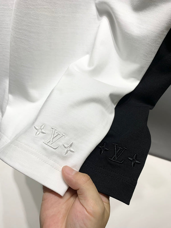 LV Embroidered Applique T-Shirt White in Cotton 229468