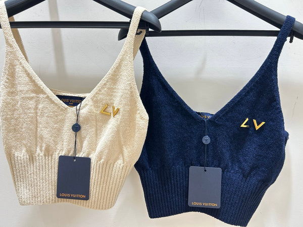 LV V-neck Cropped Camisole in Cotton 218907