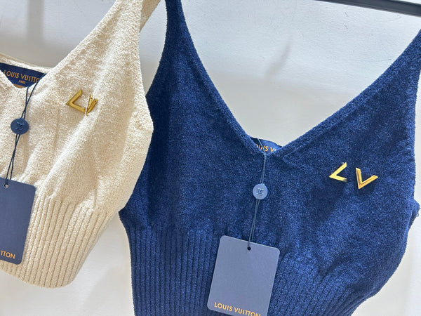 LV V-neck Cropped Camisole in Cotton 218907