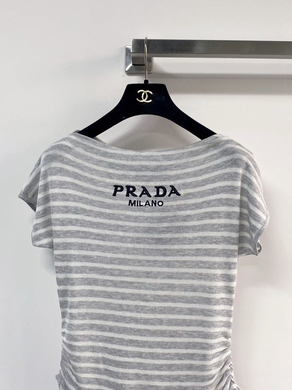 Prada Short-Sleeve T-Shirt Light Gray in Cotton 231744