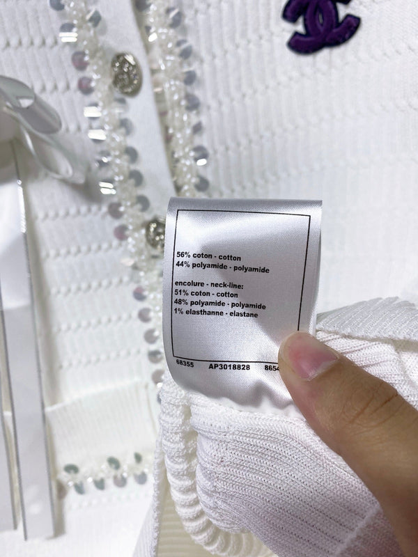 T-Shirt Chanel Manches Courtes Blanc en Coton 248257