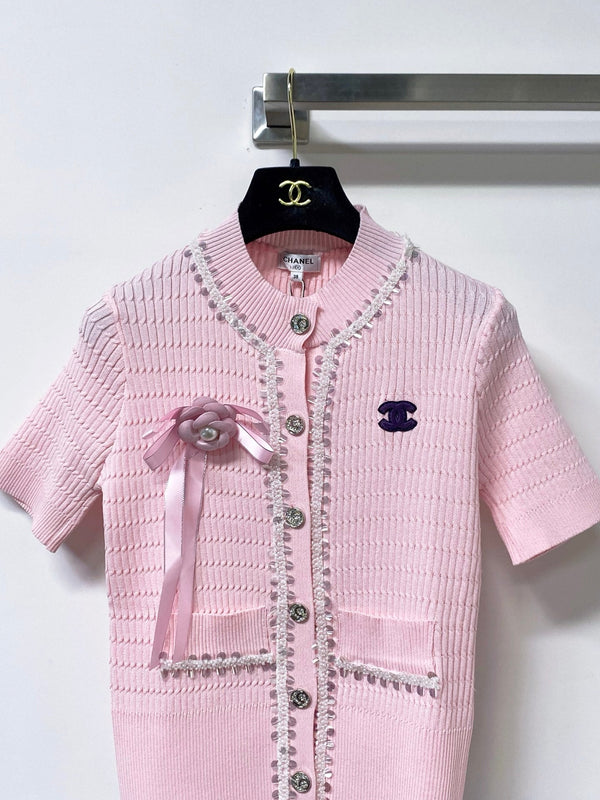 Chanel Short-Sleeve T-Shirt Pink in Cotton 248256