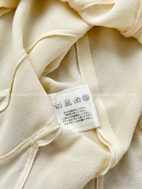 Chanel Ruffled Vest Cream in Silk 239004