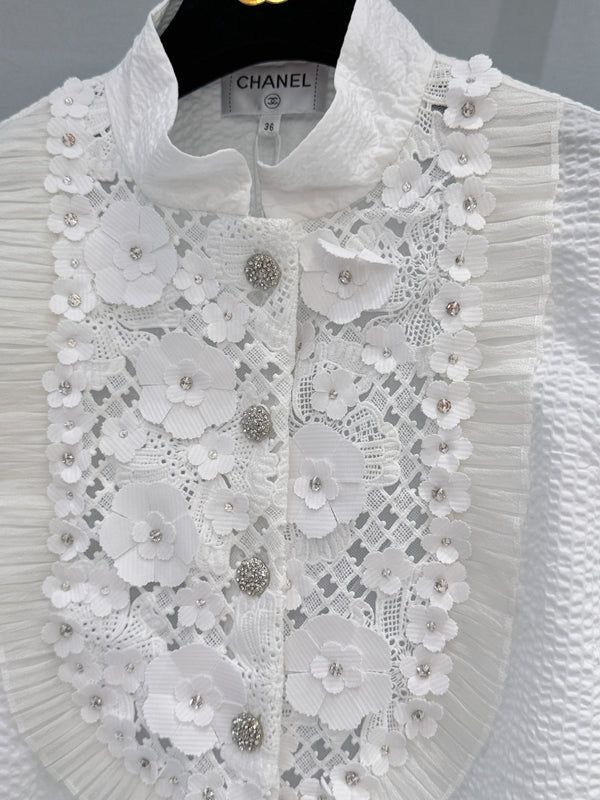 Chanel 26 Short-Sleeve Shirt White in Cotton 253586