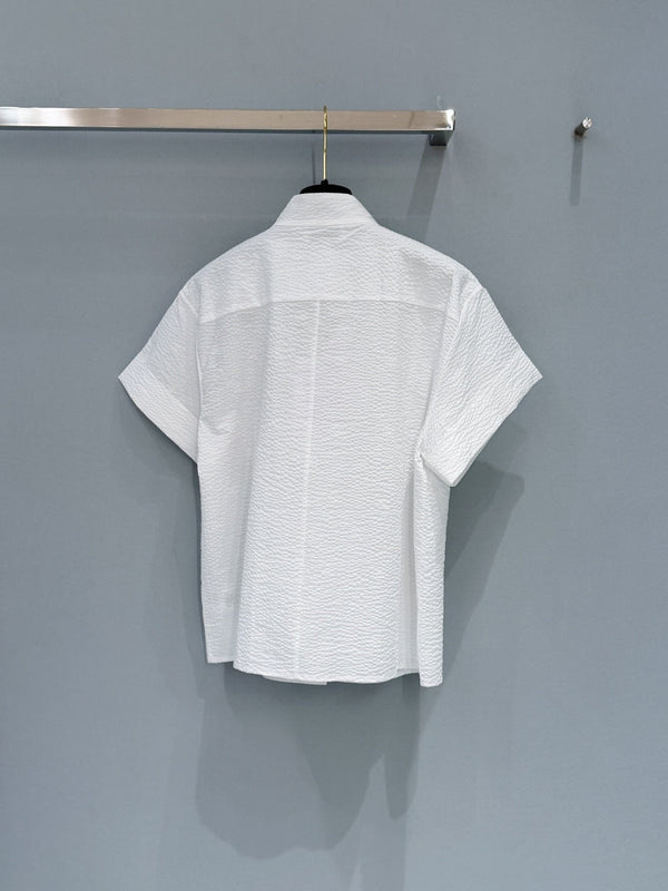 Chanel 26 Short-Sleeve Shirt White in Cotton 253586