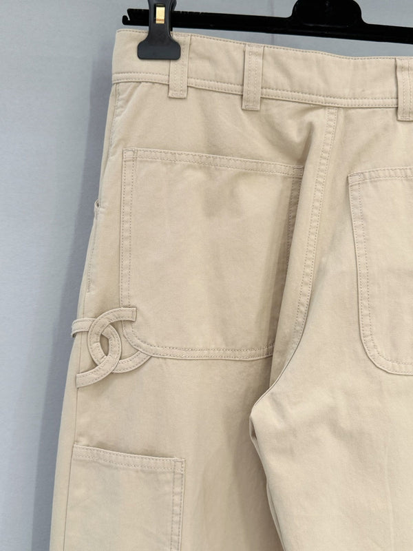 Chanel 26 Pantalon Cargo Kaki en Coton 253578
