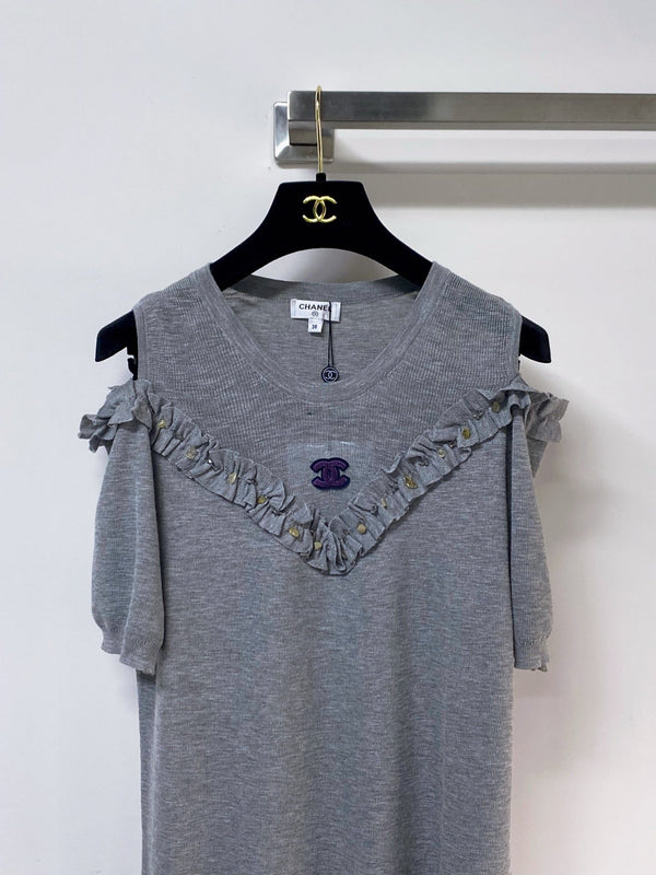 Chanel 26 Short-Sleeve T-Shirt Gray in Acrylic 252222