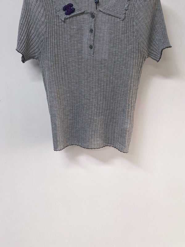 Chanel T-shirt manches courtes gris en Acrylique 252221