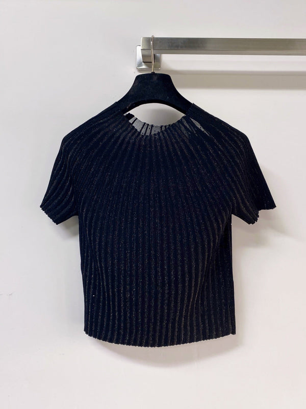 Chanel Short-Sleeve T-Shirt Black in Tencel 252163