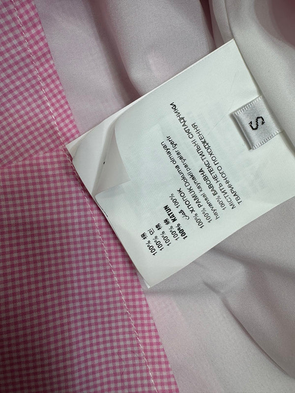 Miu Miu 26 Collar Plaid Dress Pink in Cotton 254538