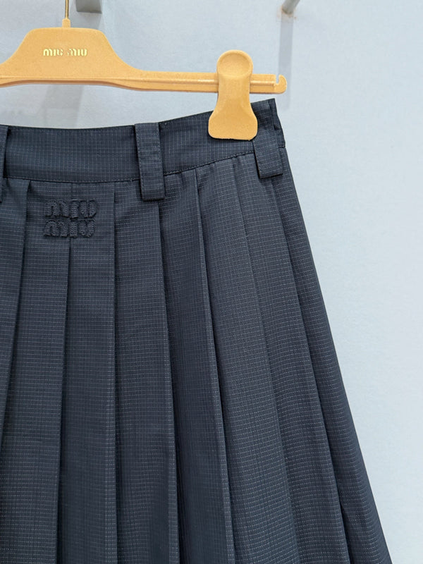 Jupe midi plissée Miu Miu 26 noire en coton 253546