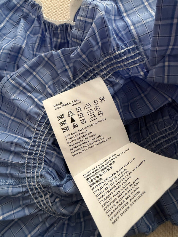 Top Miu Miu 26 à carreaux bleus et blancs en coton 251670