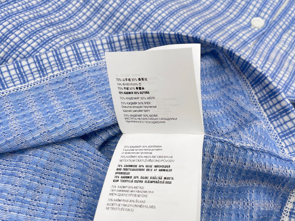 Miu Miu Polo en maille écossaise bleu en cachemire 254628