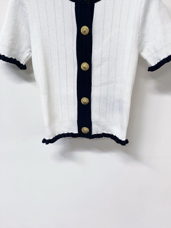 Balmain Cardigan Chemise à manches courtes Blanc en Polyester 178810