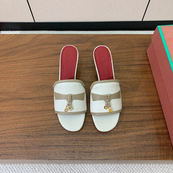 LP Color-blocked Sandals 50 Off-white Taupe in Canvas 703250