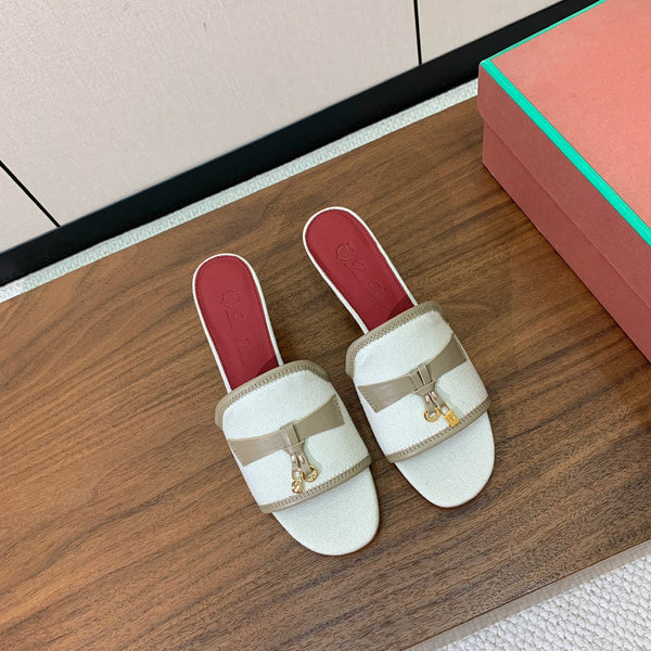 LP Color-blocked Sandals 50 Off-white Taupe in Canvas 703250