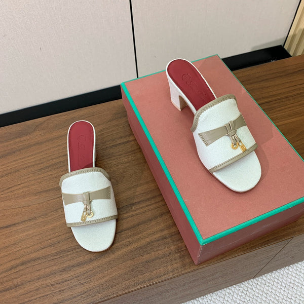 LP Color-blocked Sandals 50 Off-white Taupe in Canvas 703250