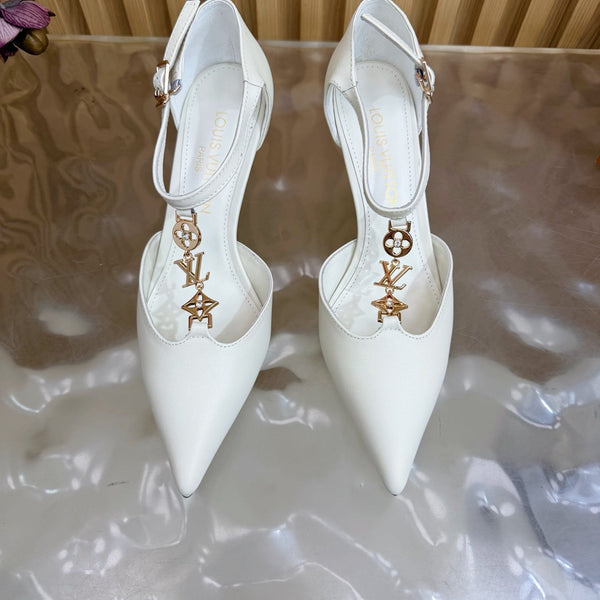 LV 6AM Slingback Pump 65 White in Cowhide 703073