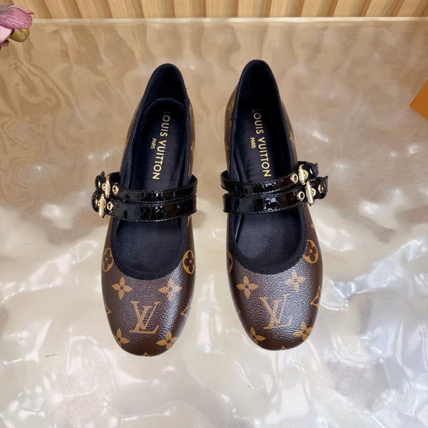 LV Romy Flat Ballerina Brown in Cowhide Monogram 703062