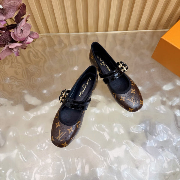 LV Romy Flat Ballerina Brown in Cowhide Monogram 703062