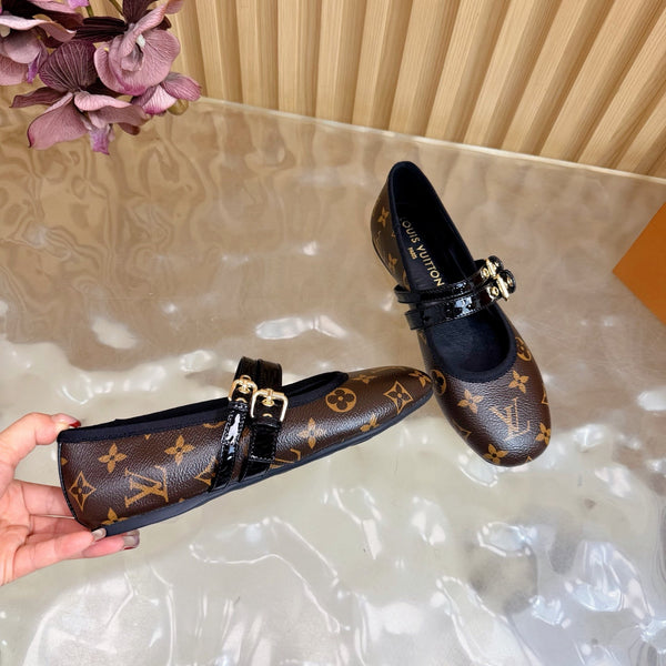 LV Romy Flat Ballerina Brown in Cowhide Monogram 703062