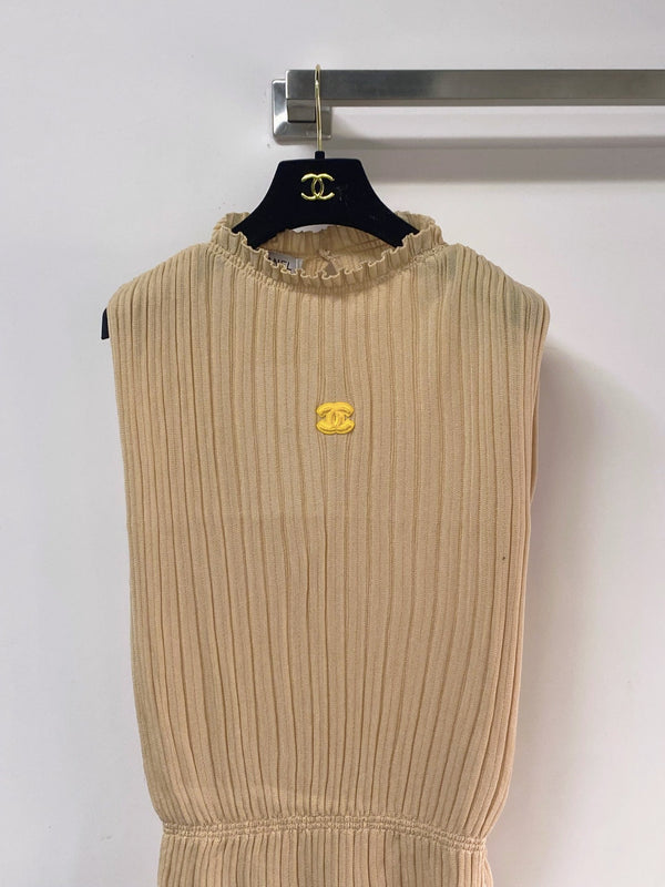 Gilet Chanel Beige Nude en Laine 262528