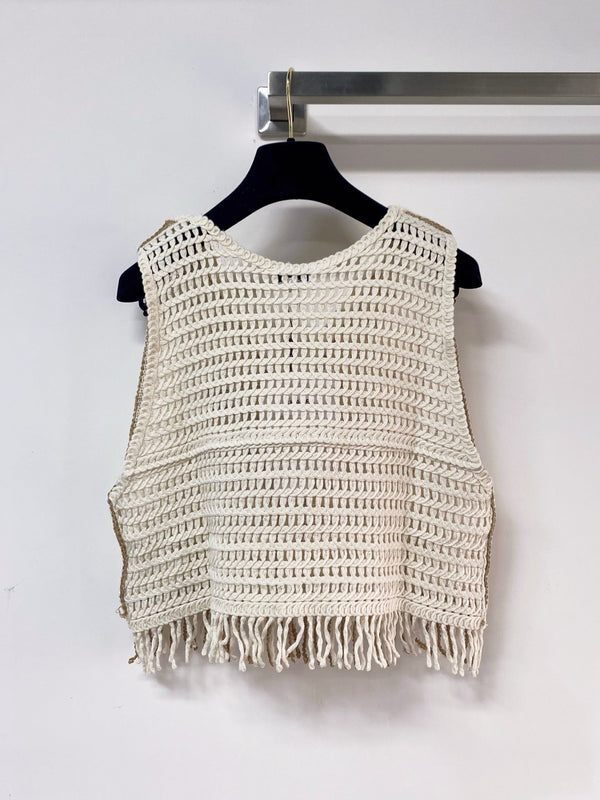 Gilet Chanel crème en coton 262462