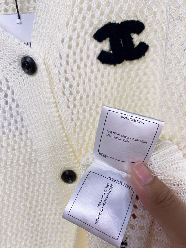 Gilet Chanel crème en coton nitrile 257209