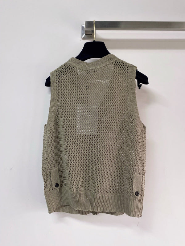 Gilet Chanel Kaki en Coton Nitruré 257208