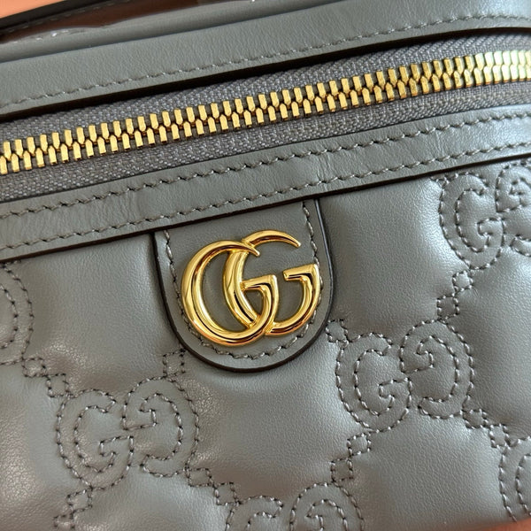 Gucci GG Matelassé Mini Bag 16 Gray in Quilted Leather 284908