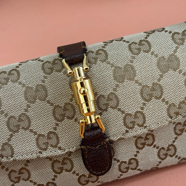 Gucci 26 Jackie Small 21.5cm Brown in Canvas 284987