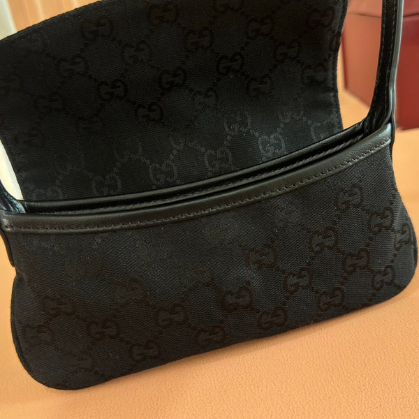 Gucci 26 Jackie Small 21,5cm Noir Argent en Toile 284988