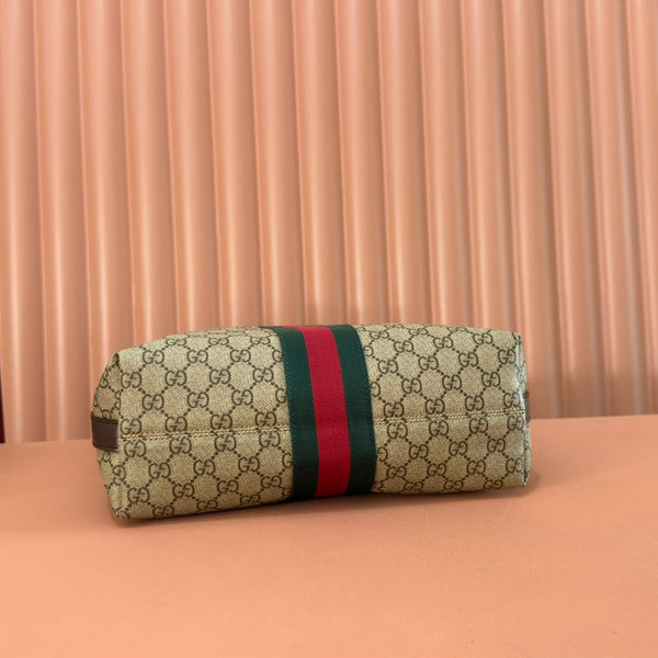 Gucci Ophidia Tote Bag 36 Brown in Interwoven Coated Fabric 285040