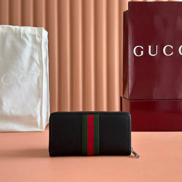 GG Ophidia Wallet 19.5 Black in Cowhide 285071