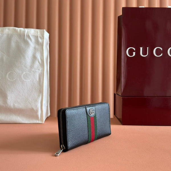 GG Ophidia Wallet 19.5 Black in Cowhide 285071