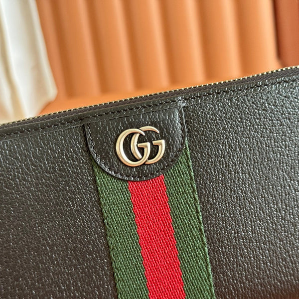 GG Ophidia Wallet 19.5 Black in Cowhide 285071