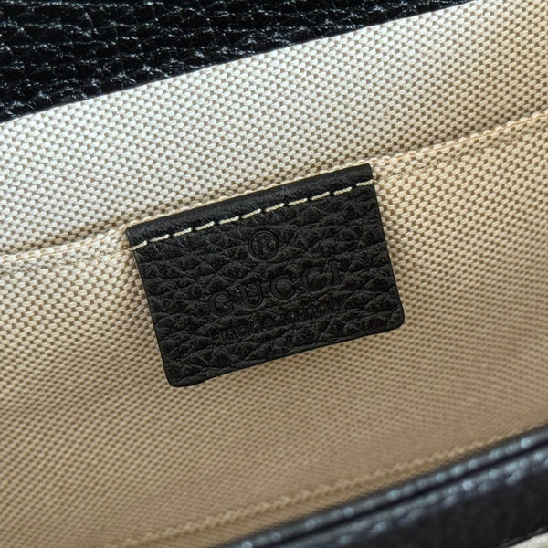 Gucci Interlocking G Shoulder Bag 20 Black in Cowhide 285229