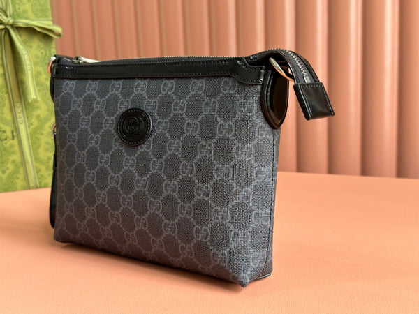 Gucci Mini 22.5 Messenger Bag Dark Gray in GG Supreme Canvas 285226